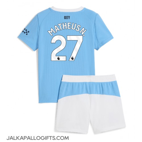 Manchester City Matheus Nunes #27 Koti Peliasu Lasten 2025-26 Lyhythihainen (+ Lyhyet housut)